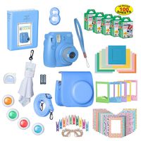 Fujifilm Instax Mini 9 Instant Film Camera Bundle with Over 15 Accessories | 100 Sheets of Instant Film + Mini Nine Leather Case + Photo Album + Lens Filters + Mini Frames + More