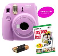 Fujifilm - Instax Mini 9 & Instax Mini 7S Instant Camera Product Bundles | Film Pack Options | Renewed (Mini 9 + 1 Film Pack, Smokey Purple)