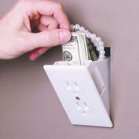 Lutema Wall Outlet Hidden Diversion Safe - 7" x 2" - Home Security Secret Stash False Electrical Plug (1 Pack)