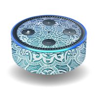 MightySkins Skin Compatible with Amazon Echo Dot (2nd Gen) - Carved Blue | Protective, Durable, and Unique Vinyl Decal wrap Cover | Easy to Apply, Remove, and Change Styles | Made in The USA