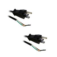 C&E 6 Feet 10-Amp 125-Volt 18-AWG 3-Conductor SVT NEMA 5-15P to Standard Roj Power Cord, Black, 2-Pack (CNE23183)