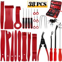 OUTON 38PCS Trim Removal Tool, Car Pry Panel Repair Tool, Radio Removal Kit, Auto Clip Pliers, Precision Hook Pick, Upholstery Fastener Remover, Tire Cleaning Hook with Storage Bag
