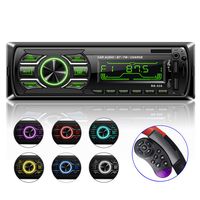 ITESLASZ Car Stereo FM Radio Single Din LCD Hands-Free Calling Car Audio Player with BT Built-in Microphone MP3/USB/Aux-in/AM/FM Car 7 Color Backlight Audio Receiver with SWC Remote (Black)