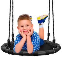 Sorbus Spinner Swing - Kids Round Mat Swing - Great for Tree, Swing Set, Backyard, Playground, Playroom - Accessories Included [New Improved 2020 Design!] (24" Mat Seat)