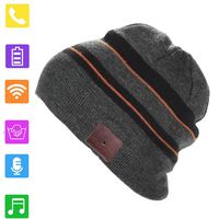BGJOY Bluetooth Beanie, Wireless Bluetooth Hat with Bluetooth Headphones Hands-Free Phone Calls HD Music, Dual Layer, Unisex, Charged via USB, Fully Washable, Boyfriend Gifts (Grey with Brown)