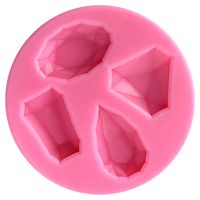 Funshowcase 4 Cavities Gems Silicone Mold for Cake Decorating, Crafting, Polymer Clay, Resin