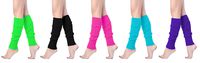 V28 Women Juniors 80s Eighty's Ribbed Leg Warmers for Party Sports (5 Pack A)