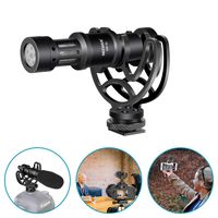 Neewer Universal Video Microphone with Shock Mount, Windscreen Foam Cap, Furry Windshield Compatible with iPhone/Android Smartphones, Canon, Nikon DSLR Cameras and Camcorders, Laptop, Tablet and More