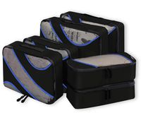 Bagail 6 Set Packing Cubes,3 Various Sizes Travel Luggage Packing Organizers(Black)