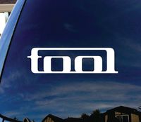 SoCool - Tool Band - Vinyl 8" wide (color: WHITE) decal laptop tablet skateboard car windows sticker