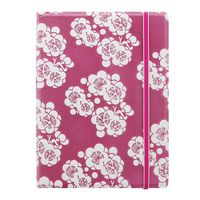FILOFAX Refillable Impressions Notebook, A5 (8.25" x 5") Pink and White - 112 Cream moveable pages - Index, pocket and page marker (B115040U)