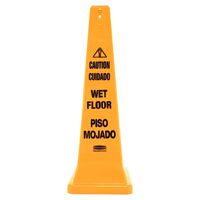 Rubbermaid Commercial 36 Inch Multilingual "Wet Floor" Floor Cone, Yellow (FG627600YEL)