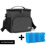 Yarwo Breastmilk Cooler Bag with Ice Pack for 6 Bottles up to 9 Ounce, Insulated Baby Bottles Bag for Lactating Mothers on The go, Black