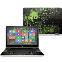 Mightyskins Skin Compatible with Hp Pavilion X360 14" (2017) - Green Distortion | Protective, Durable, and Unique Vinyl Decal Wrap Cover | Easy to Apply, Remove, and Change Styles | Made in The USA