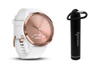 Garmin Vivomove HR Multi Sport Hybrid Smartwatch with Wearable4U Compact Power Bank Bundle (S/M: 122-189 mm, Sport, Rose Gold)