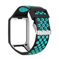 Compatible Tomtom Spark 3 / Runner 2 3 / Golfer 2 Watch Band Replacmenr Silicone Straps Wristband Sport Band for Tomtom Runner 2 3 and Tomtom Spark 3 GPS Fitness Watch (Blue&Teal)