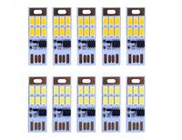 HUAHA 10pcs USB Mini LED Lights 6 Keychain Lights Lamp with Smart Touch Electrodeless Dimming Switch for Laptop,Emergency Security Lighting Home Decoratio (5 Warm+5 White)