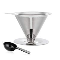 Magicafé Pour Over Coffee Dripper - with Cup Stand, Cone Filter Drip Coffee Maker, Stainless Steel Reusable Paperless Portable Coffee Filter Brewer Fits Most Cups And Mugs Medium
