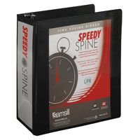 Samsill 3-Inch Speedy Spine Angle-D Ring View Binder, Black (19180C)