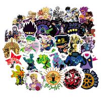 Bowinr JoJo's Bizarre Adventure Golden Wind Car Stickers, Anime Bumper Sticker for Phone, Laptop, Car, Lugguage, Skateboard and More (50'pcs)