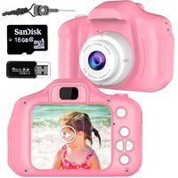 Micoo Kid Camera for Girls or Boys Age 3-10, Anti-Drop Toddler Digital Camera with Soft Silicone Shell and 8 Mega Pixel Dual Lens 2.0 inch HD Screen with Mic and16GB Memory Card