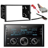 Pioneer Vehicle Digital Media Double DIN Receiver with Bluetooth with Metra Electronics Double DIN Installation Dash Kit, Metra Antenna Adapter GM Car Vehicle and Metra Radio Wiring Harness