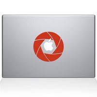 The Decal Guru 2056-MAC-13X-P Camera Shutter Decal Vinyl Sticker, 13" MacBook Pro (2016 & Newer), Orange