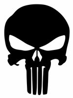 The Punisher Skull Vinyl Sticker Decal (15" Tall, Black)