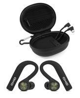 OXID AudioBuds True Wireless Bluetooth Headphones with Charging & Protective Case for Over 15 Hours Playtime - Unique Over-Ear Design Stays In Place While Running - Not Compatible with Android (Black)