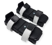 Linwood Bob Skates - Adjustable Strap on Two Runner ice Skates (Black)