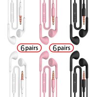 A16 Headphones Earphones Earbuds Earphones, Noise Islating, High Definition, Stereo for Samsung, iPhone,iPad, iPod and Mp3 Players（Black, White, Pink (Black+White+Pink 6pairs)