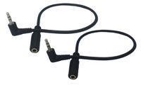 CERRXIAN 25cm 3Pole 3.5mm Male to 4Pole 3.5mm Female Gold Plated Stereo Audio Cable Headset Extension Cable-2Pack