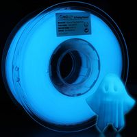 AMOLEN PLA 3D Printer Filament, 1.75mm, Glow in The Dark Blue 1 kg Spool, Includes Sample Marble Filament