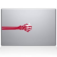 The Decal Guru Skeleton Hand MacBook Decal Vinyl Sticker - 11" MacBook Air - Red (1172-MAC-11A-DR)