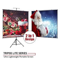 Akia Screens 2 in 1 Portable Projector Screen Dual Tripod Stand/Wall Mount 57 in 1:1/47 in 16:9/48 in 16:10 for Indoor/Outdoor Screen 4K / 8K HD with Carrying Bag AK-T57SLITE