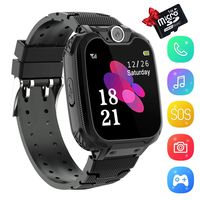 YENISEY Kids Smartwatch Music Player - 1.54 inch HD Touchscreen, HD Camera Two-Way Call SOS Anti-Lost Calculator, Wristband Games Watches for Boy Girl[1GB SD Card Included]