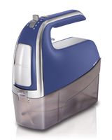 Hamilton Beach 6-Speed Electric Hand Mixer with Snap-On Case, Twisted Wire Beaters, Milkshake Rod, Dough Hook, Whisk, Blue (62622)