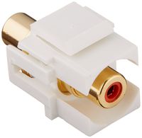 Monoprice 106565 Keystone Jack-Modular RCA with Orange Center Flush Type, White