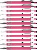 Stylus Pens - 2 in 1 Touch Screen & Writing Metal Pen, Sensitive Stylus Tip - The Hottie - for Your iPad, iPhone, Kindle, Nook, Samsung Galaxy & More - Gift Ideas (Box of 12, Pink)
