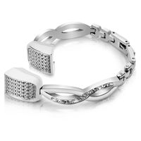 Famobest For Fitbit Alta HR Bands Fitbit Alta Bands For Women Men, Stainless Steel Alta Fit bit Bands Alta Fitbit Bands Fitbit Alta Replacement Bands Wristbands Small Large Bangle 1 Silver