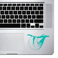 StickAny Palm Series Sloth Hanging Sticker for MacBook Pro, Chromebook, and Laptops (Turquoise)