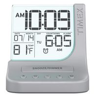 Timex T125SC Color Changing Dual Alarm Clock with 1A USB Charge (Renewed)