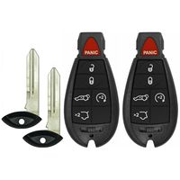 qualitykeylessplus Two Replacement 6 Button Hatch Key Fobs for Remotes with FCC M3N5WY783X Uncut Blade Free KEYTAG