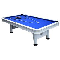 Hathaway Alpine 8-ft Outdoor Pool Table with Aluminum Frame and Waterproof, UV-Resistant Felt - Includes Accessories, White