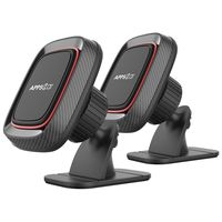 [2 Pack] Magnetic Phone Car Mount, APPS2Car Sturdy Stick-on Universal Cell Phone Holder Car Built-in Amazing Strong Magnets, Hands Free Car Phone Mount with Strongest VHB Adhesive Mounting Base