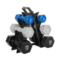 WF Athletic Supply Dumbbell Set with Storage Rack (60 LB Vinyl Dipped Dumbbell Set)