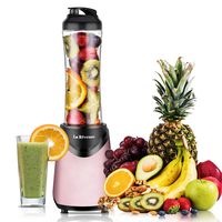 Smoothies Blender Personal Size 300 Watts with 18 oz BPA Free Portable Travel Sports Bottle (Pink)