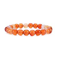 Cherry Tree Collection Gemstone Beaded Stretch Bracelet 8mm Round Beads | Small (Carnelian)