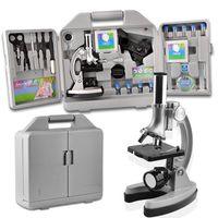 SOLOMARK Microscope for Kids and Beginners Includes 70pcs Accessory Set, 300X-600X-1200X Magnification with Metal Arm and Base Come with a Microscope Smartphone Mount