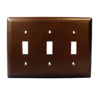 Pass & Seymour TP3 Plastic Standard Size 3-Gang Toggle Switch Wallplate (3) Toggle Switch Brown TradeMaster